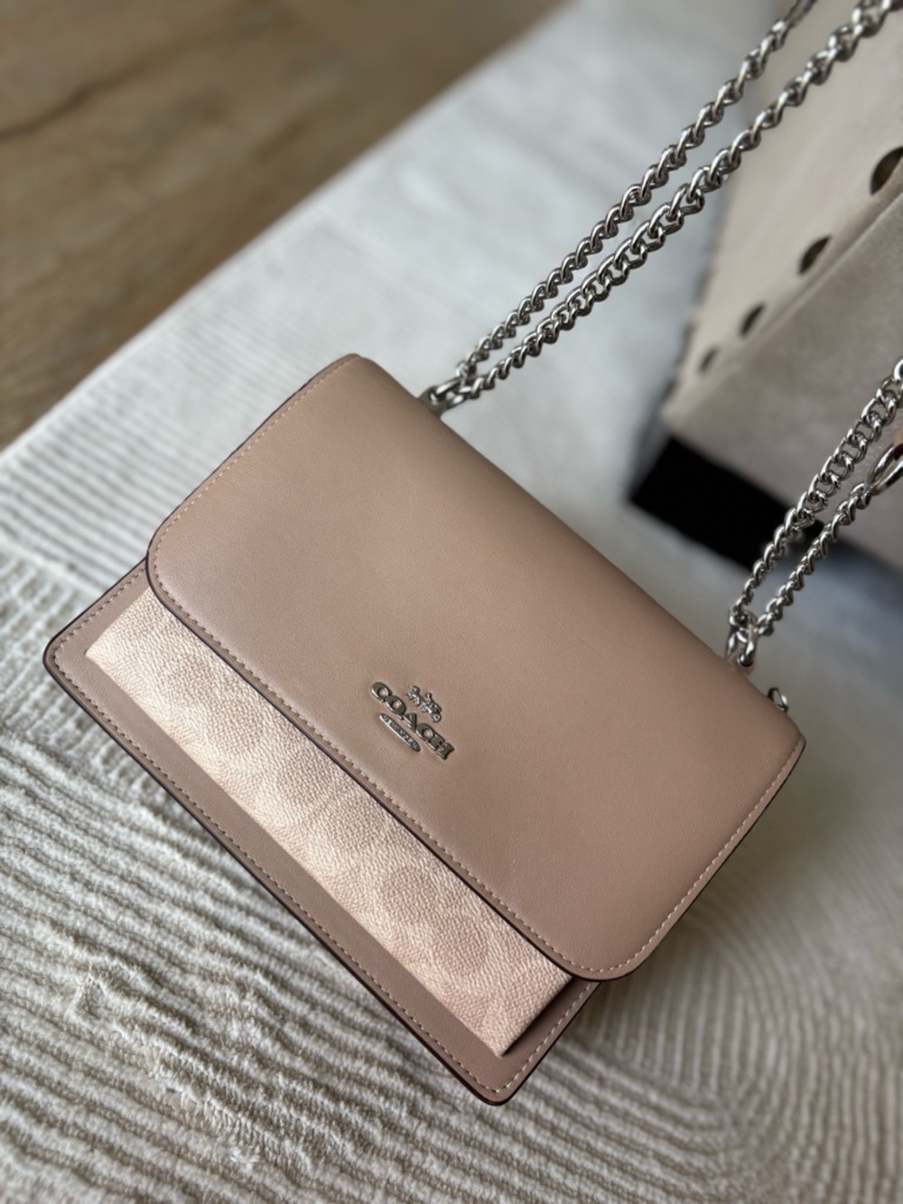 Coach Klare Crossbody Bag In Signature Canvas - Sand /Taupe/ Silver - Picture 6 of 13